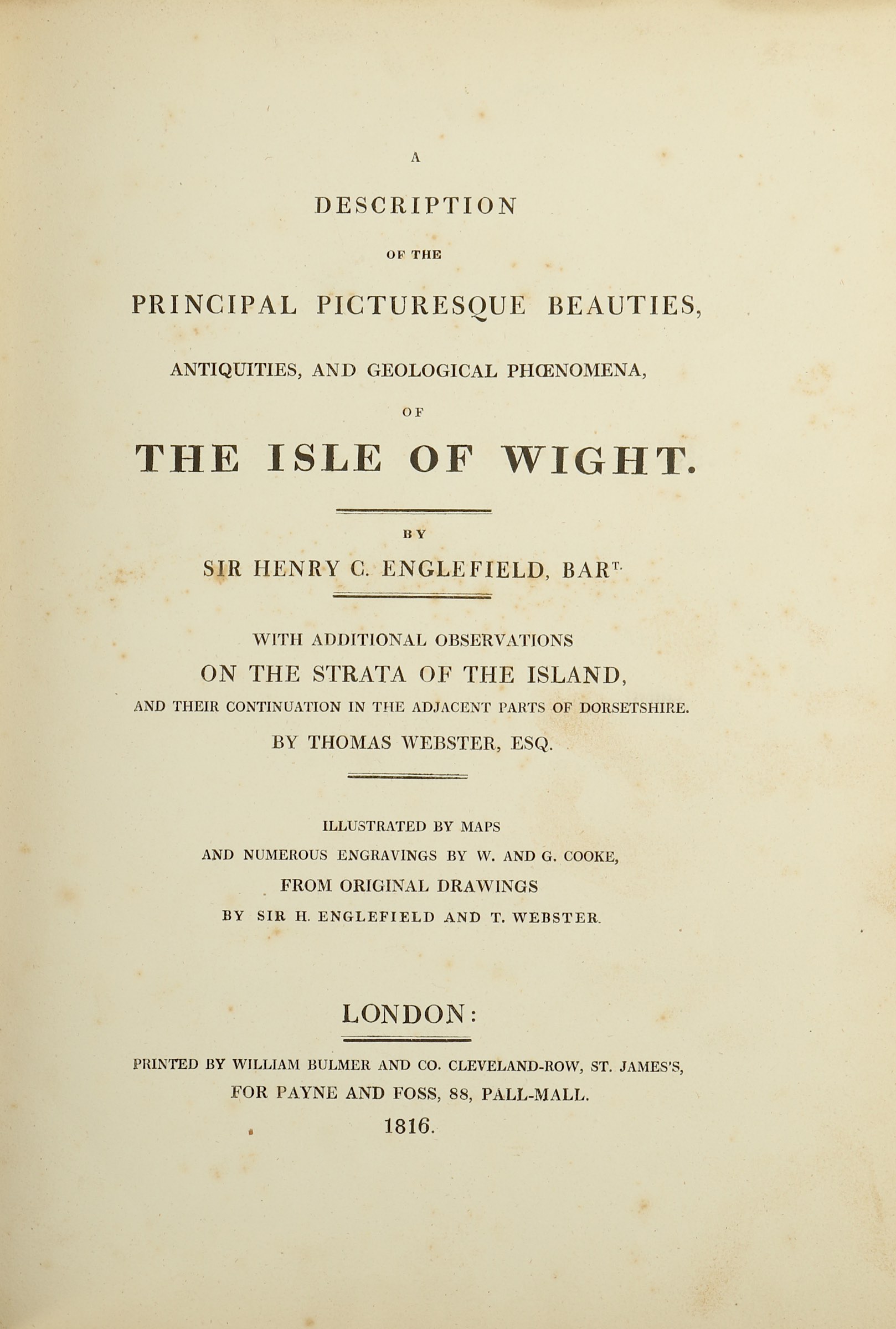 Englefield (Sir Henry C.) A Description of the Principal Picturesque Beauties, Antiquities and - Image 5 of 5