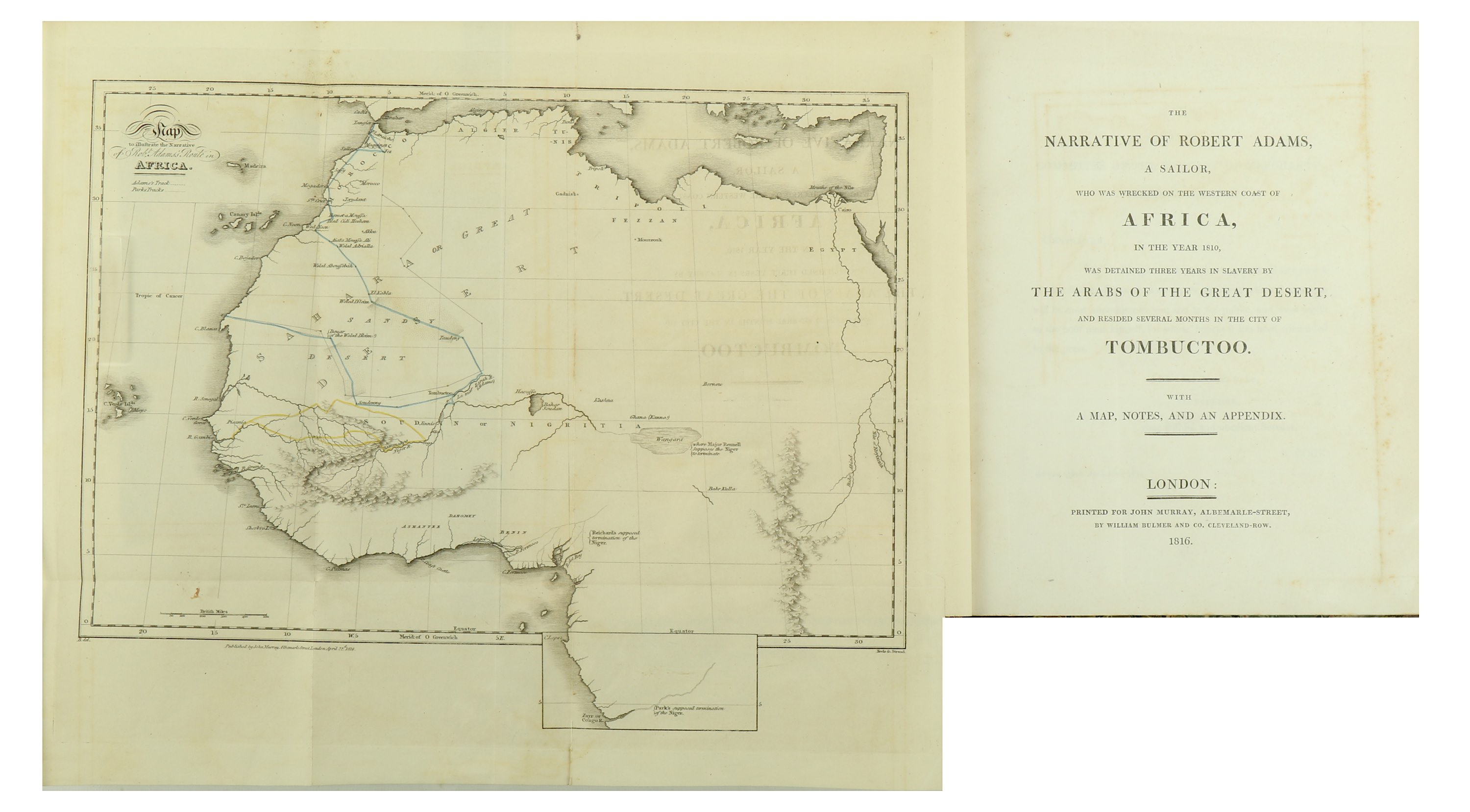 Africa.- Adams (Robert)  The Narrative of Robert Adams, a Sailor, Who was Wrecked on the Western