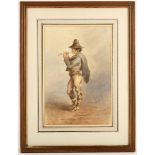 William G McKenzie (British, fl.1894-1897), Piper, signed and dated 1867, watercolour, 29 x 19.5