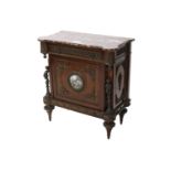 An unusual Imperial Russian mahogany veneered side cabinet, late 19th / early 20th Century, with a