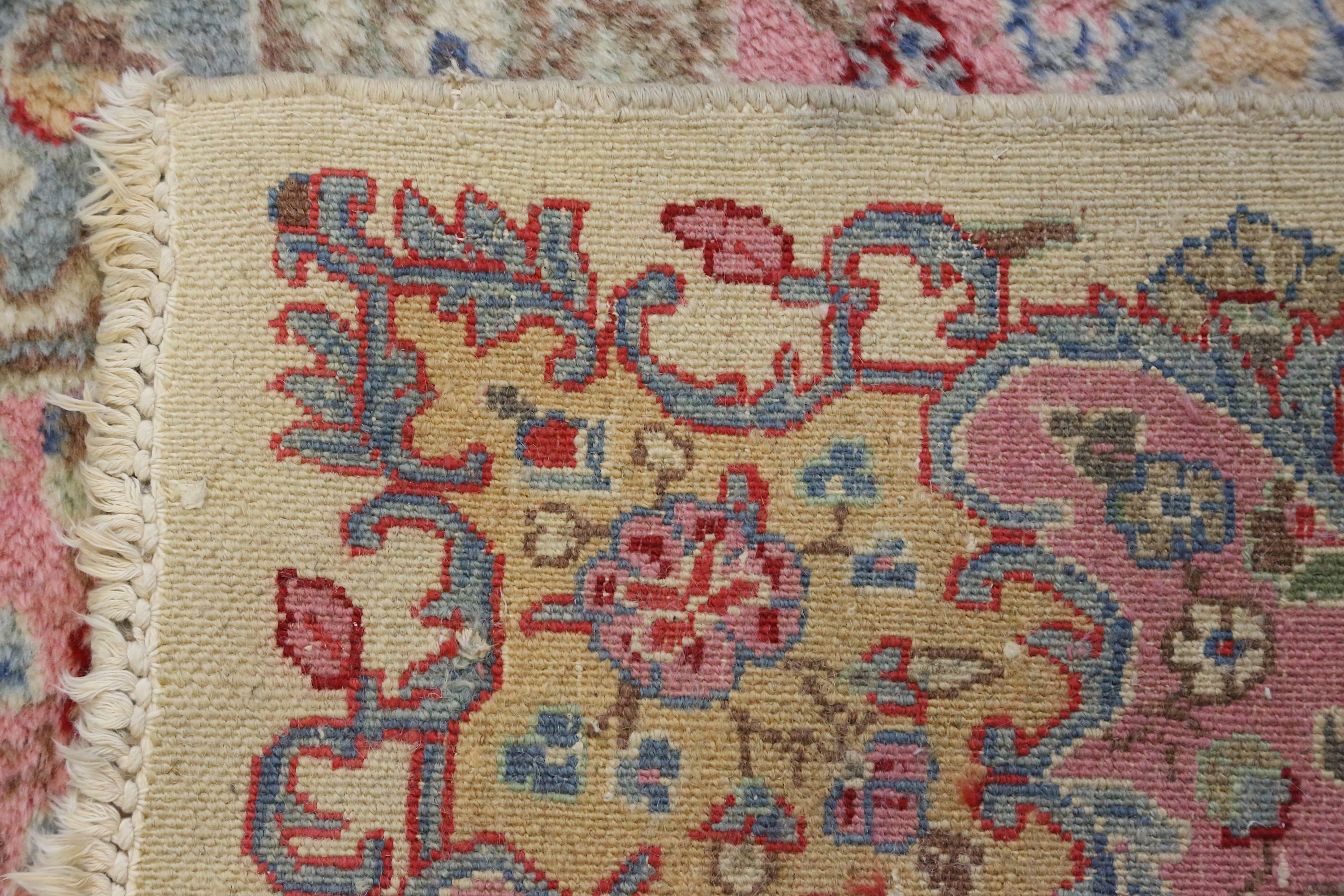 A fine Kirman carpet, South Persia, the light beige field with open floral medallion, the - Image 4 of 5