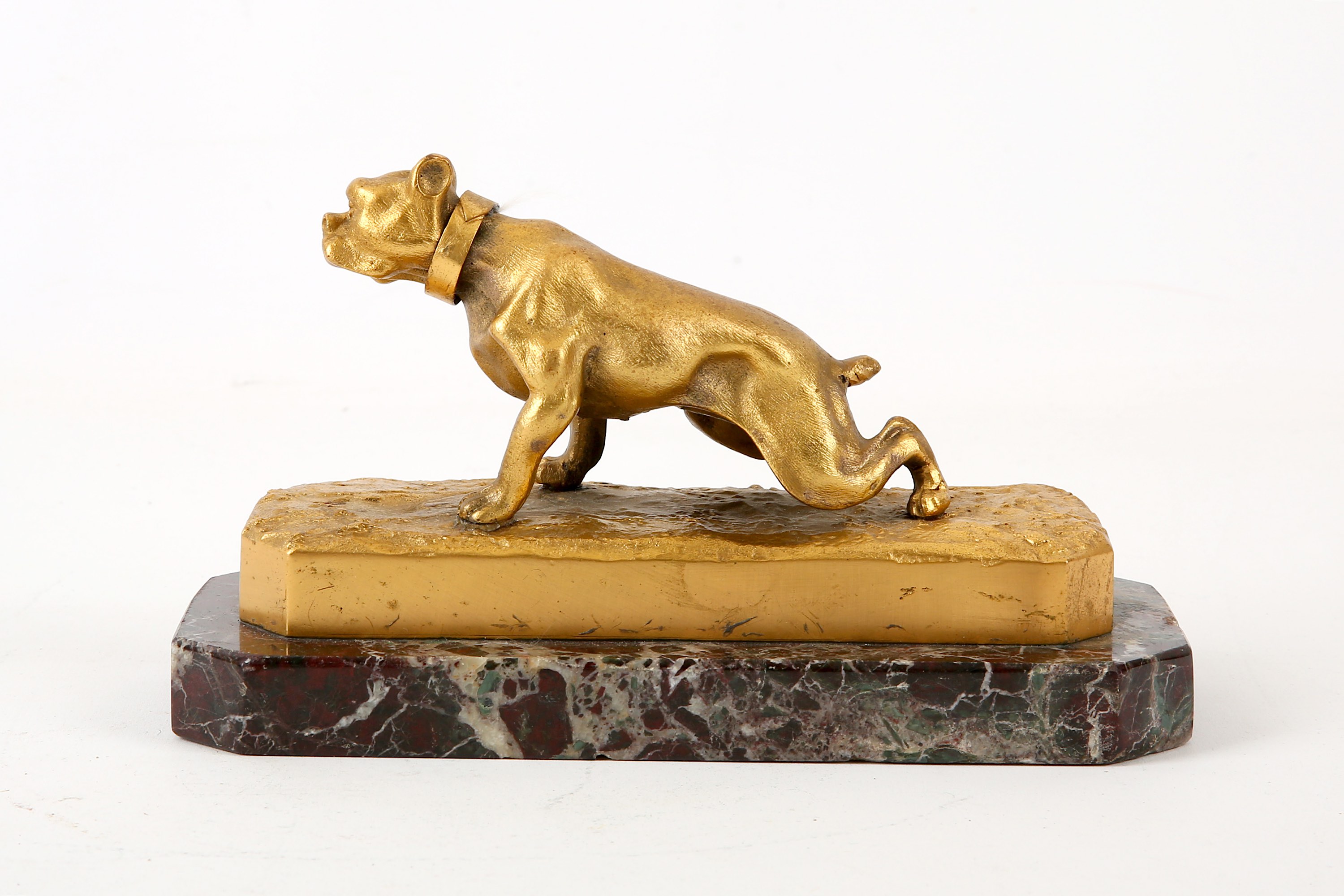 Otto Jarl for Bergman, an Austrian gilt bronze model of a bulldog, signed 'Jarl' - Bild 2 aus 2