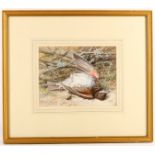 G Dendy (19th Century), Study of a dead sparrow, signed and dated 1847, watercolour and body colour,