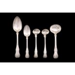 King’s Honeysuckle Pattern - An early Victorian antique sterling silver set of flatware, London 1842