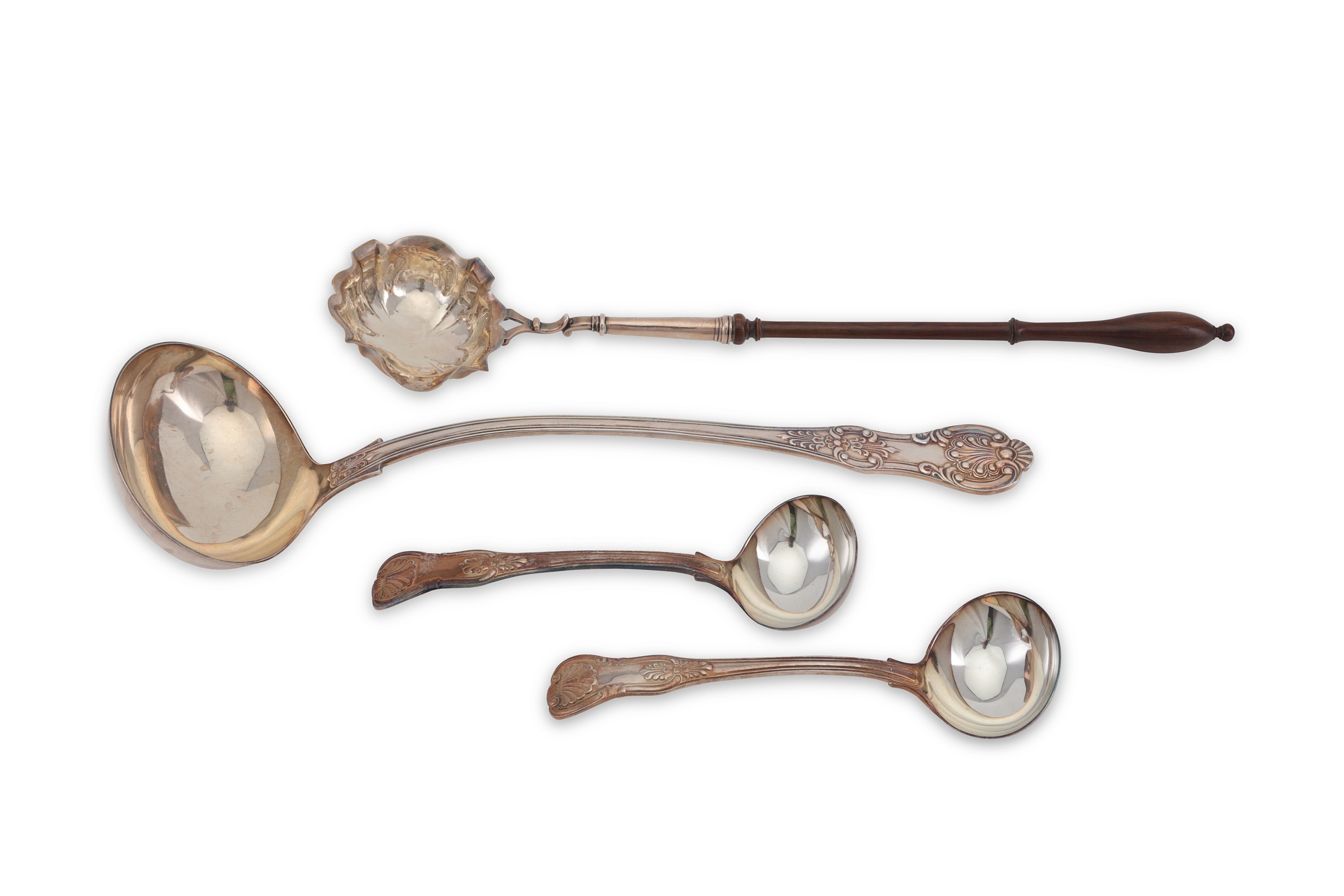 A mixed group of George II – Victorian antique sterling silver flatware