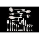 A cased 20th century Italian 800 standard silver canteen of flatware Alessandria 1944-68 by A.Cesa s