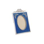 An Elizabeth II sterling silver and faux enamel frame, London 1996, Maker’s mark ME