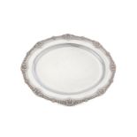 An early Victorian antique sterling silver meat dish, London 1838 maker’s mark obscured, probably by