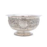 A Victorian antique sterling silver punch bowl, London 1899 by George Edward & Sons of Glasgow