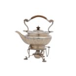 An Edwardian antique sterling silver kettle on stand, London 1903, by the Goldsmiths & Silversmiths