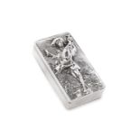 A George IV antique sterling silver wine peddler snuff box, London 1820 by John Linnit