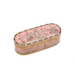 AMENDMENT - A early to mid-19th century German gold and enamel snuff box, Hanau circa 1820-40 bearin