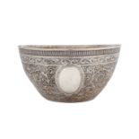 A large 19th century Indian silver jardinière/bowl, Kutch circa 1890