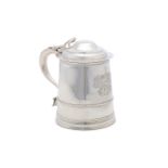 A George III antique sterling silver tankard, London 1805 by John Robins