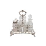 A George IV antique sterling silver cruet / condiment set, London 1829-30, by the Barnards