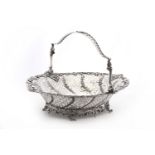 A George III antique sterling silver bread or cake basket, London 1761 by William Plummer