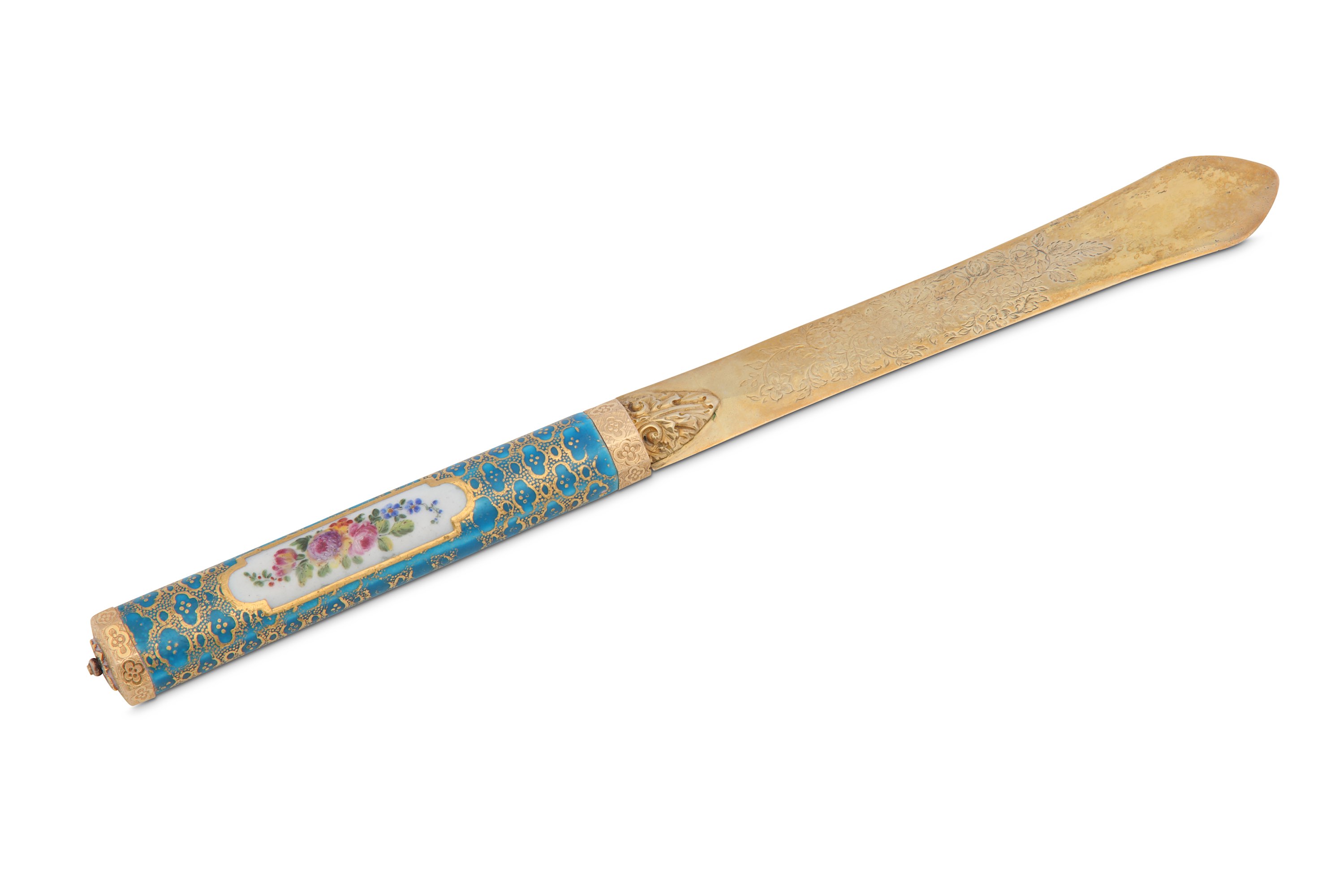 A silver-gilt paper knife, the blade London 1831, maker’s mark WC over DC, associated with a late 19
