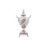 A George III antique sterling silver tea urn, London 1763 by Daniel Smith and Robert Sharp