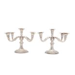 A pair of 20th century Italian 800 standard silver candelabra, Alessandria circa 1940, by Ricci & co