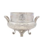 A late 19th century German silver two-handled bowl, probably Hanau circa 1890