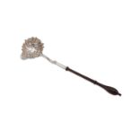 A George II antique sterling silver punch ladle, London 1740 by David Hennell