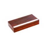 A large mid-20th century Danish rosewood and sterling silver inlay box, by Alfred Klitgaard