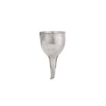 A George III antique sterling silver wine funnel, London 1809, maker’s mark obscured