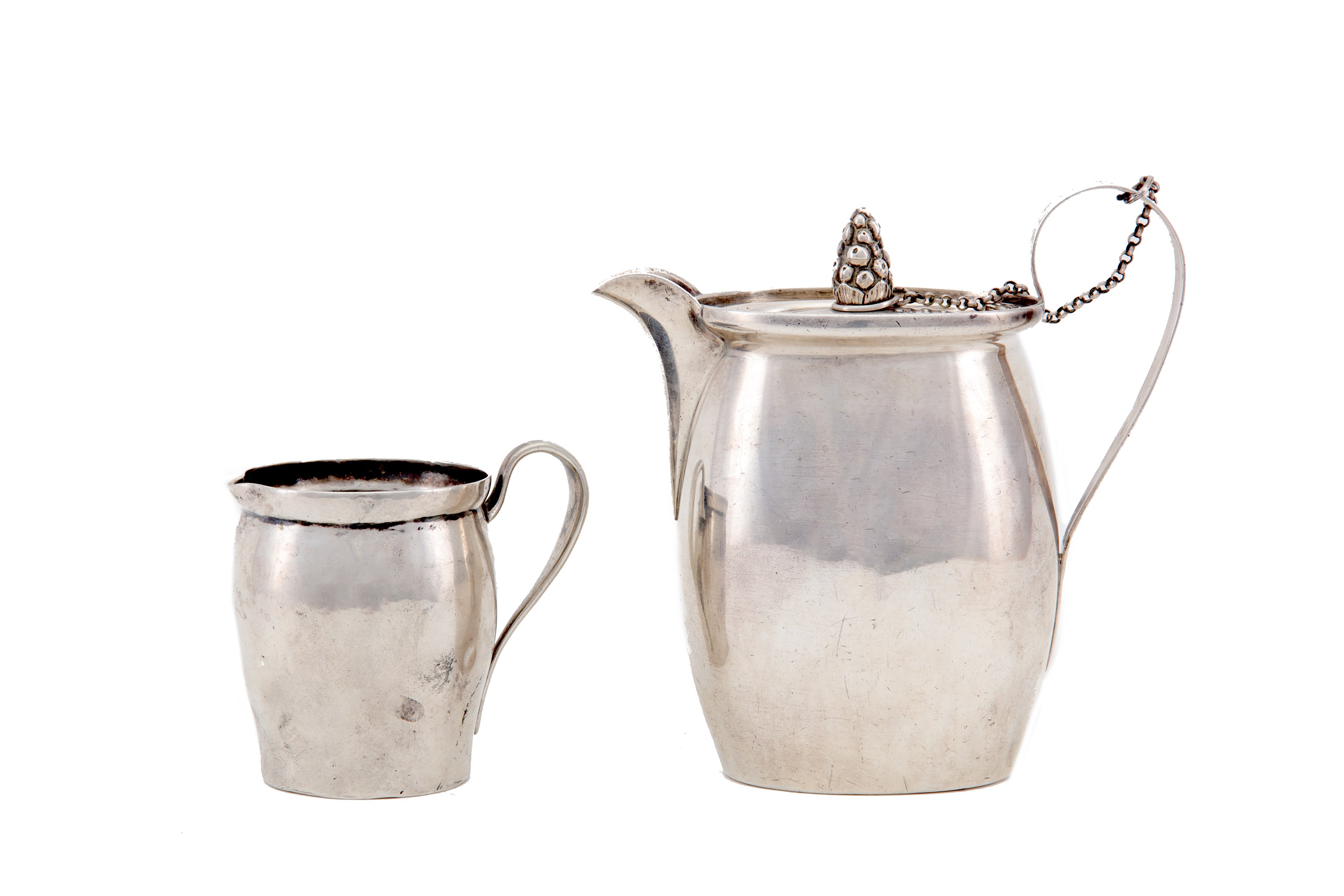 A late 19th/early 20th century 950 standard silver cream jug, Paris circa 1900, by Stanislas Pollet