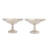 A pair of Edwardian antique sterling silver comports / fruit stands, Sheffield 1905 / Chester 1907 b