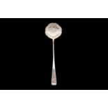 A George III antique sterling silver Irish provincial soup ladle, Cork circa 1785 by Carden Terry