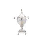 A George III antique sterling silver tea urn, London 1771 by Richard Morson and Benjamin Stephenson