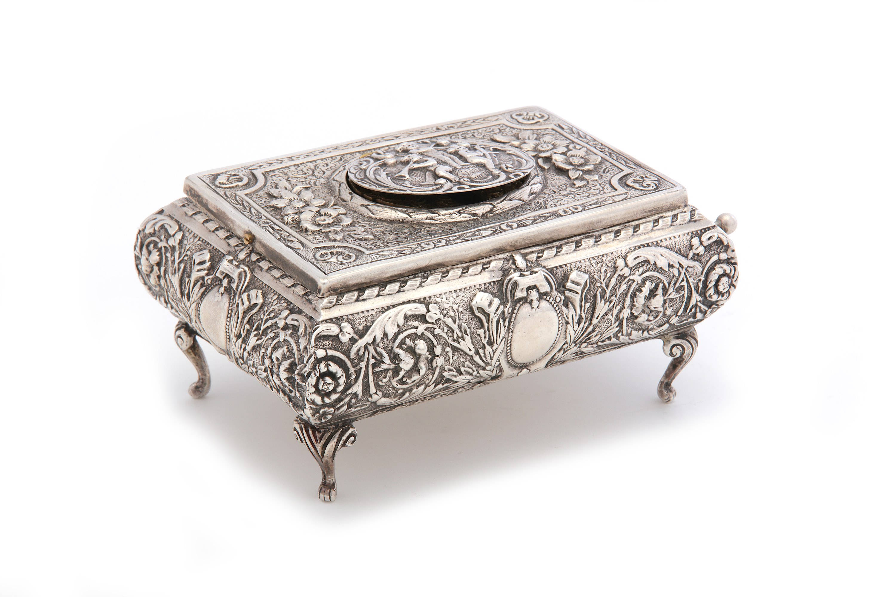 An early 20th century sterling silver singing bird box, by Karl Griesbaum circa 1920 - Image 2 of 6