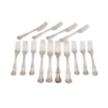 A mixed group of Victorian antique sterling silver flatware in King’s pattern