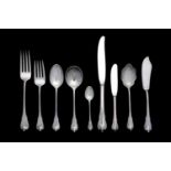 An American sterling silver canteen of flatware, Wallingford Connecticut, circa 1930-40, by Wallace