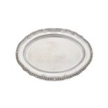 A George III antique sterling silver meat dish, London 1813 by John Houle