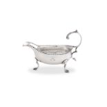 A George III antique sterling silver cream boat, London 1785 by Hester Bateman