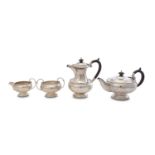 An Elizabeth II sterling silver four-piece tea service 1959 by Walker & Hall