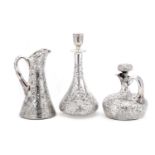 A mixed group of American three 999 standard silver overlaid glass items