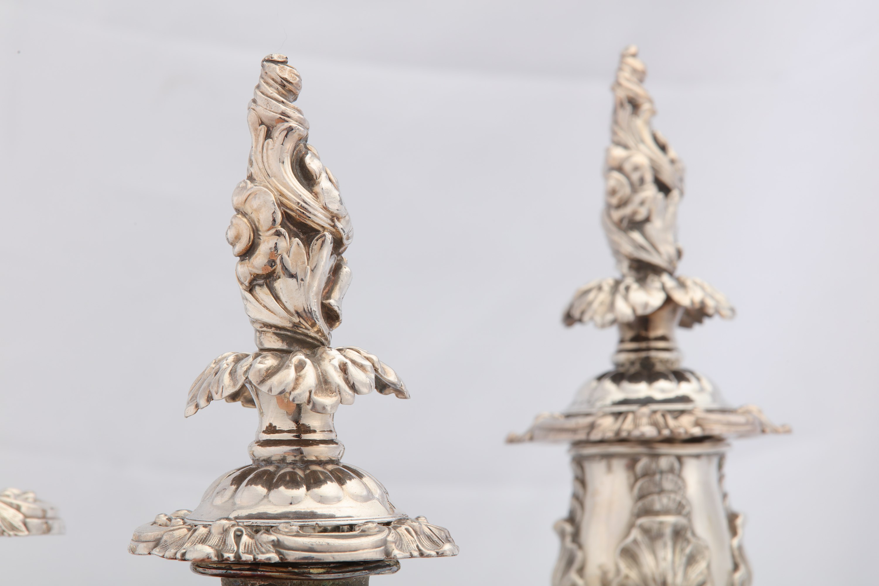 A pair of Victorian EPNS silver plated three light candelabra, circa 1870 - Image 5 of 5