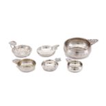 A mixed group of 20th century silver items including a small single-handled porringer stamped Tiffan