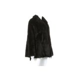 Black Mink Jacket, dyed black mink, hip length with straight arms, 48"/120cm chest, 70cm long