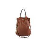 Lanvin Brown Leather Reflex Tote, laser cut calf leather with gold tone hardware, 36cm wide, 44cm