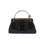 Gucci Black Ostrich Leg Evening Bag