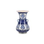 A BLUE AND WHITE MOSQUE LAMP-SHAPED GINORI POTTERY
