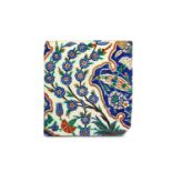 AN IZNIK POTTERY TILE  Ottoman Turkey, late 16th c