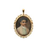 AN OVAL PORTRAIT MINIATURE Possibly France or Engl