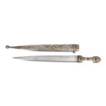 A CAUCASIAN DAGGER (KINDJAL) Possibly Kuban region, North Caucasus, dated 1914 With double-edged