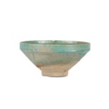 A TURQUOISE-GLAZED POTTERY BOWL Possibly Ray, Iran