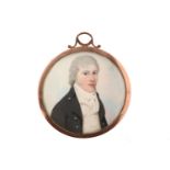 Frederick Buck (Irish, 1771-1839/40), portrait miniature of a gentleman, facing right, wearing a