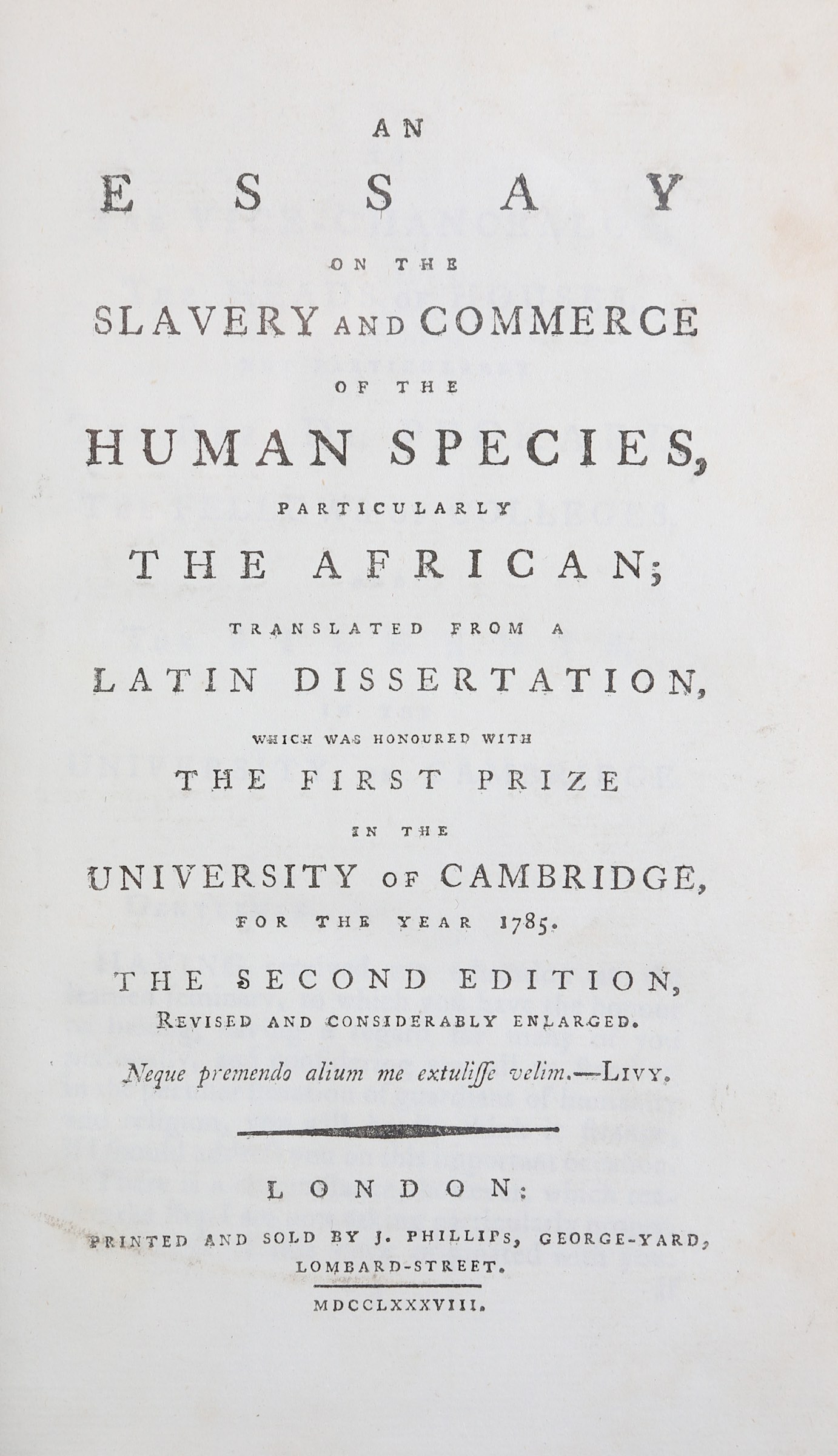 History.- Clarkson (Thomas) An Essay on the Slavery and Commerce of the Human Species, second,